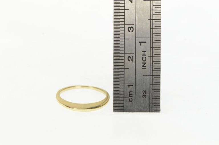 14K Yellow Gold Stackable Flattened Design Statement Band Ring