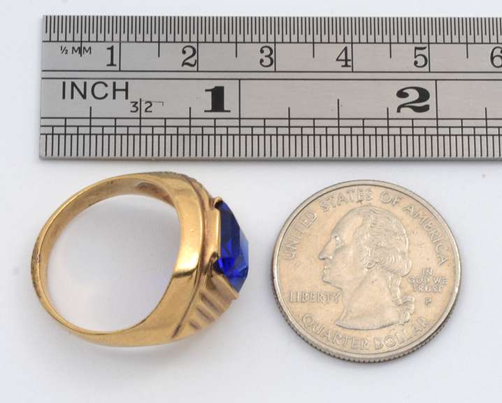 Man's Synthetic Sapphire Ring