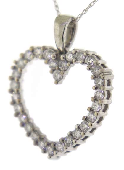 Amazing Round Brilliant Cut Open Heart Necklace