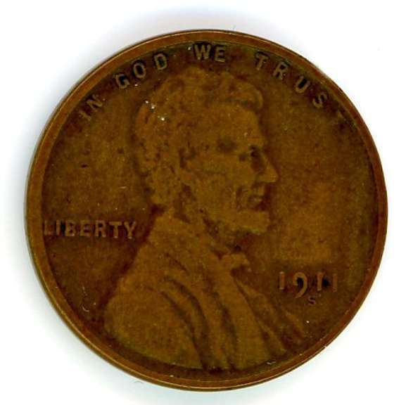 1911-S Lincoln Wheat Cent