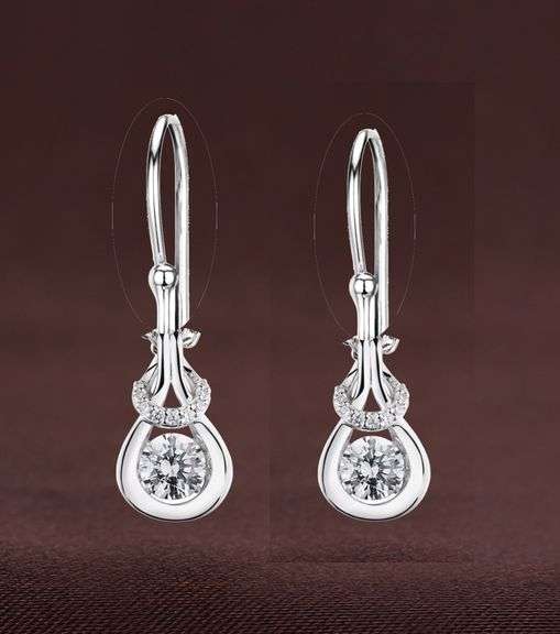 Love knot Platinum over 925 non tarnish sterling silver with dancing