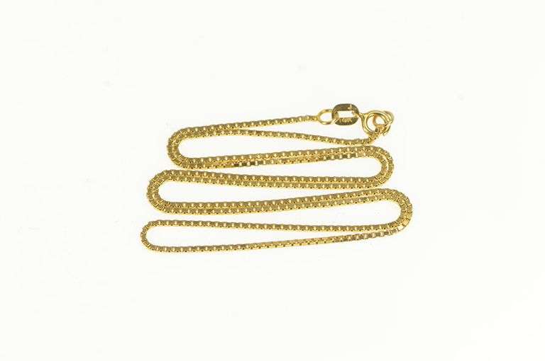 14K Yellow Gold 1.0mm Square Classic Box Link Chain Necklace