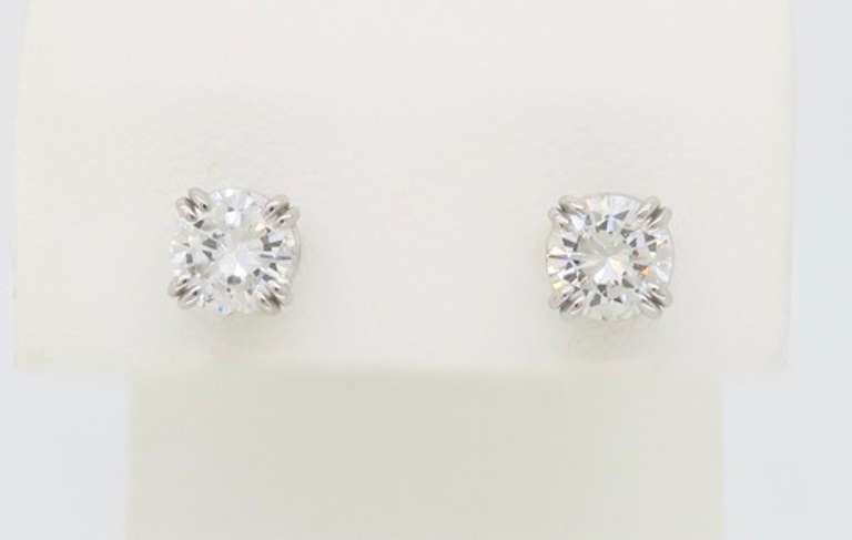 Double Prong 1.40CTW Diamond Stud Earrings