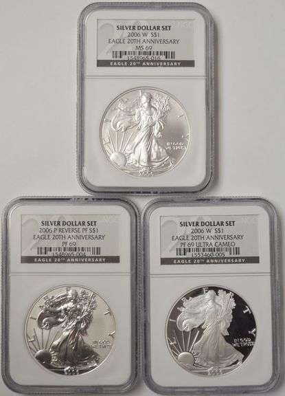 2006 American Silver Eagle 20th Anniversary Set NGC MS/PF69