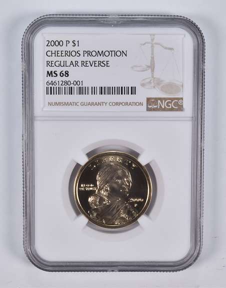 MS68 2000-P Sacagawea Dollar Cheerios Promotion Regular Reverse NGC
