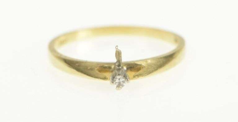 14K Yellow Gold 1950's Diamond Wedding Band Retro Vintage Ring