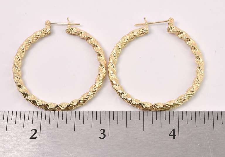 14K Yellow Gold Hoop Earrings