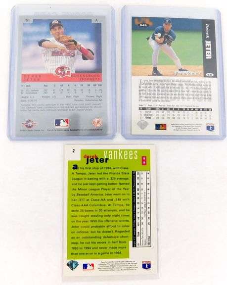 3 Derek Jeter Rookie Football Cards