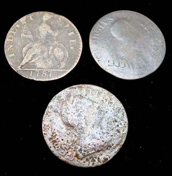 3 Colonial Coins