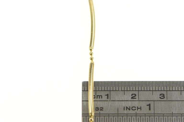 9K Yellow Gold 1.8mm Bar Ball Link Fancy Statement Chain Necklace