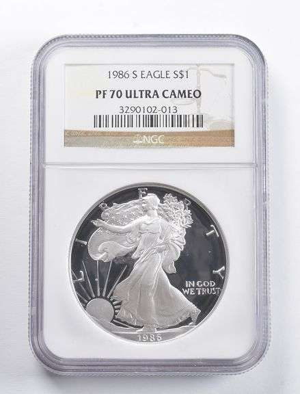 PF70 UCAM 1986-S American Silver Eagle NGC