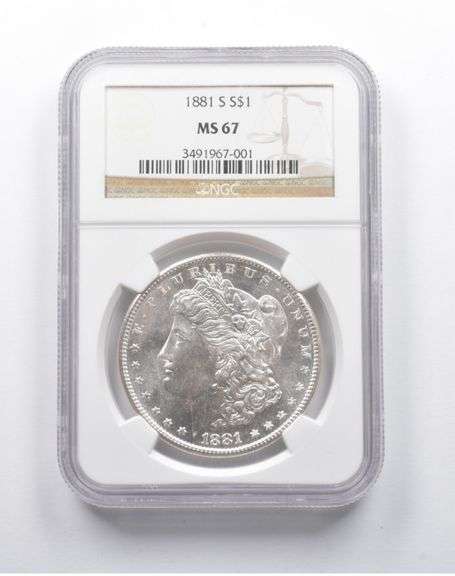 MS67 1881-S Morgan Silver Dollar NGC