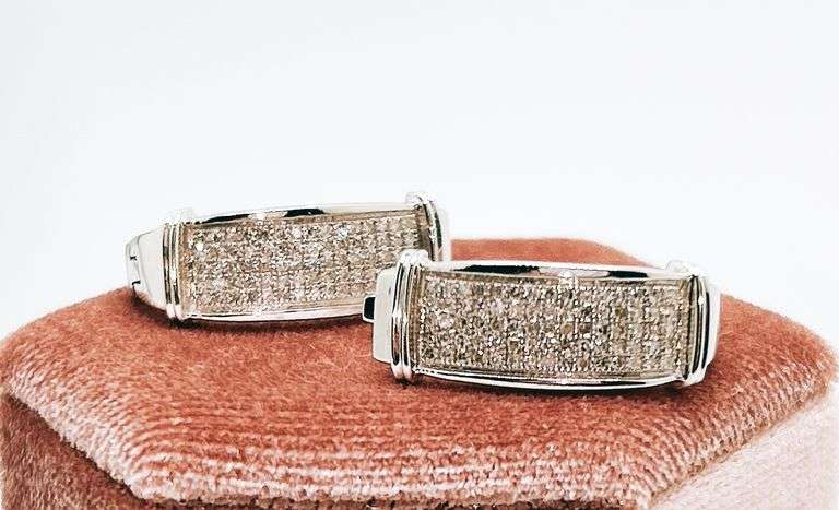Stunning 10k White Gold Earrings with Beautiful Diamonds