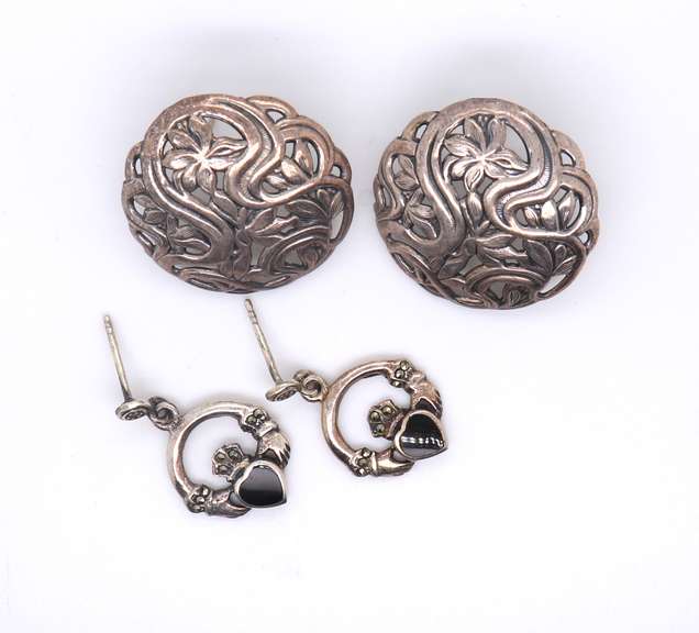 Group Lot of 2 Vintage 925 Sterling Silver Earrings