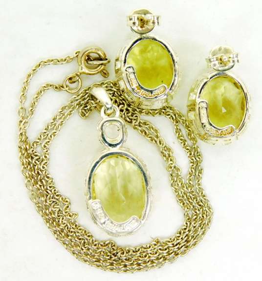 Sterling Peridot Necklace & Earrings