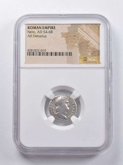 AD 54-68 Roman Empire AR Denarius Nero NGC Ancients
