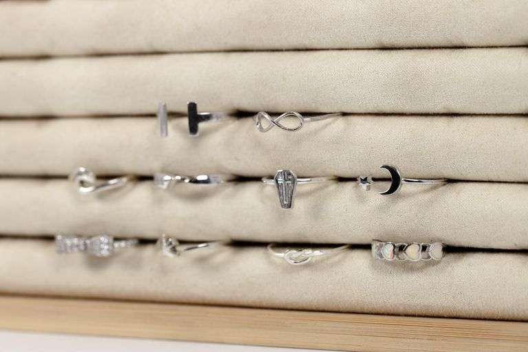 .925 Sterling Silver Curated Ring Lot of 10 Rings Various Sizes & Styles
