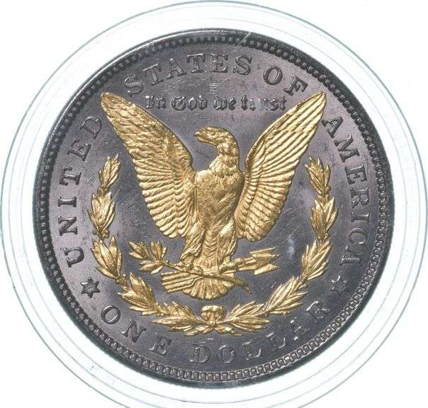 1921 Morgan Silver Dollar Gold Overlay