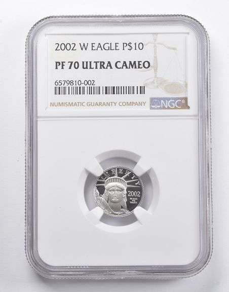 PF70 UCAM 2002-W $10 American Platinum Eagle 1/10 Oz Platinum NGC