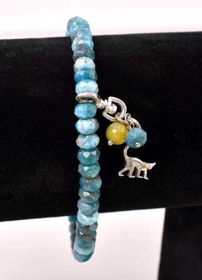 Cat Charm Bracelet In Sterling Silver