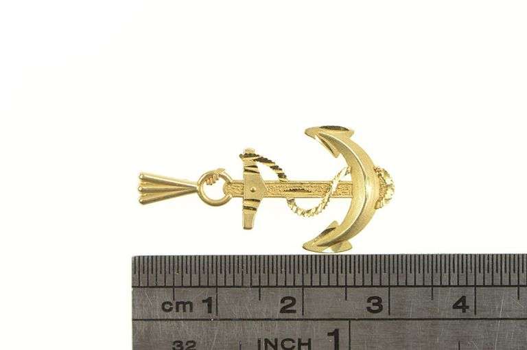 14K Yellow Gold Anchor Nautical Sailing Motif Hope Symbol Pendant