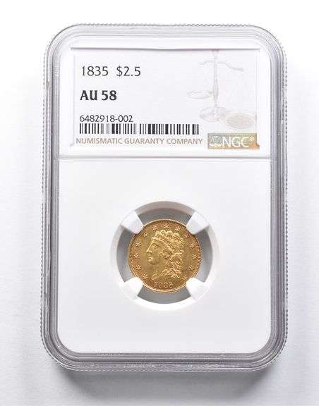 AU58 1935 $2.50 Classic Head Gold Quarter Eagle NGC