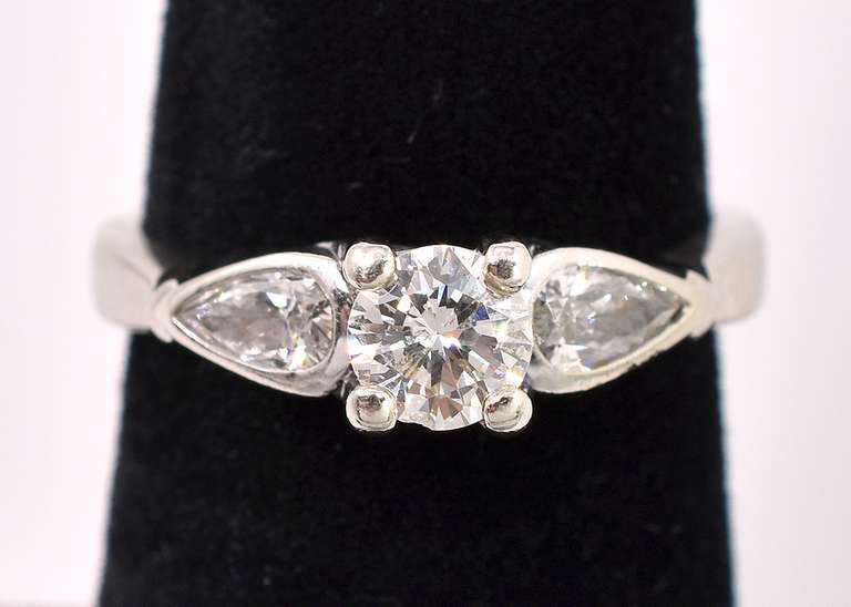 Solitaire Approx. 0.70CTS Diamond Ring In 14K White Gold