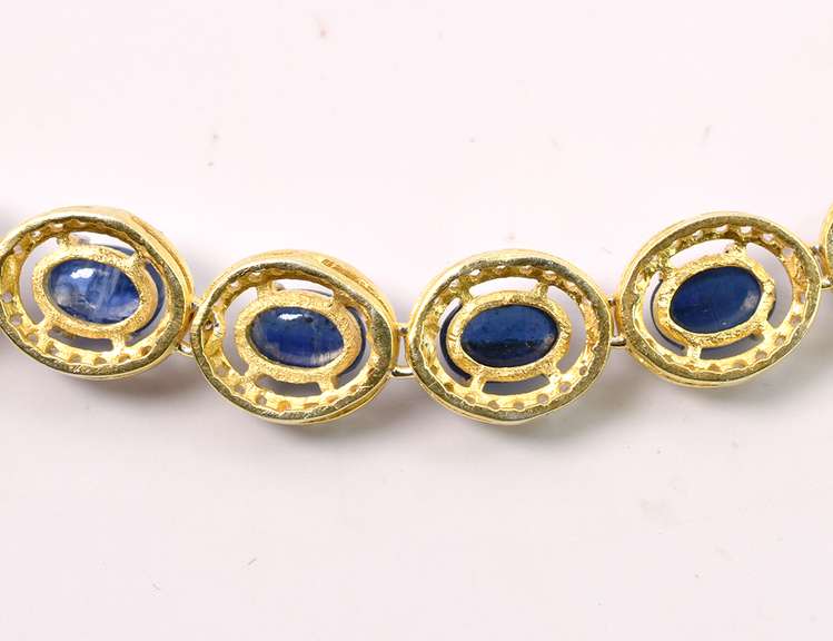 Jaw Dropping Brand New European Oval Cabochon-Cut 45.00CTW Kyanite & 12.00CTW Diamond Necklace