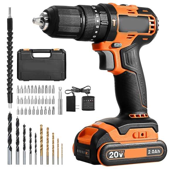 20V 13mm Brushless Impact Electric Drill 45N.m Torque