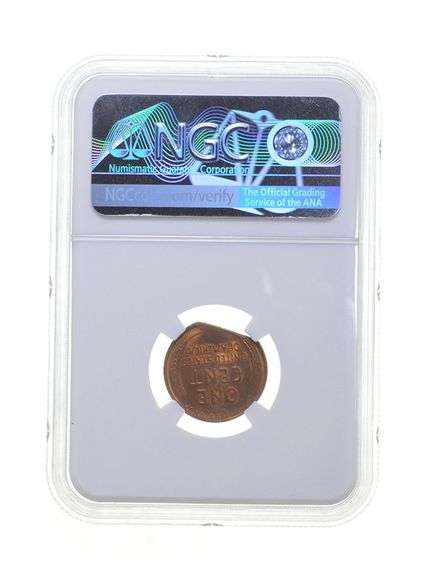 MS63 RB ERROR 1944 Lincoln Wheat Cent 10% Straight Clip (2.8g) - NGC