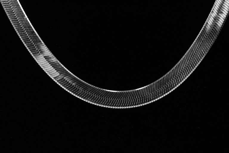 Sterling Silver Wide Herringbone Necklace 8.9mm Italy Solid 925 Italian Chain 24"