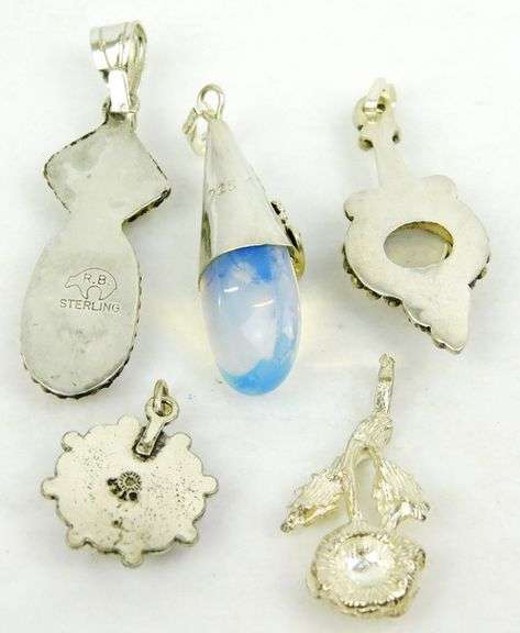 5 Sterling Silver Gemstone Pendants