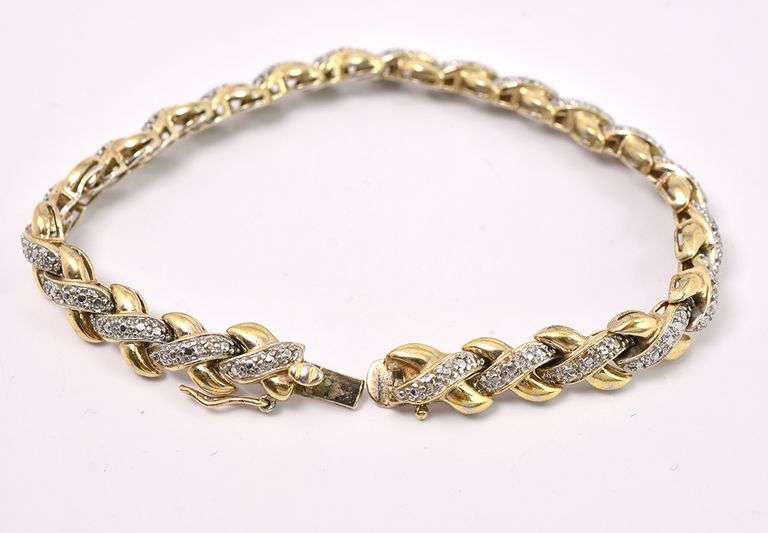 Vermeil X Link Bracelet In Sterling Silver
