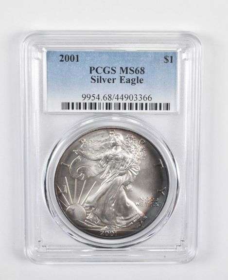 MS68 2001 American Silver Eagle - PCGS Beautiful Tone!