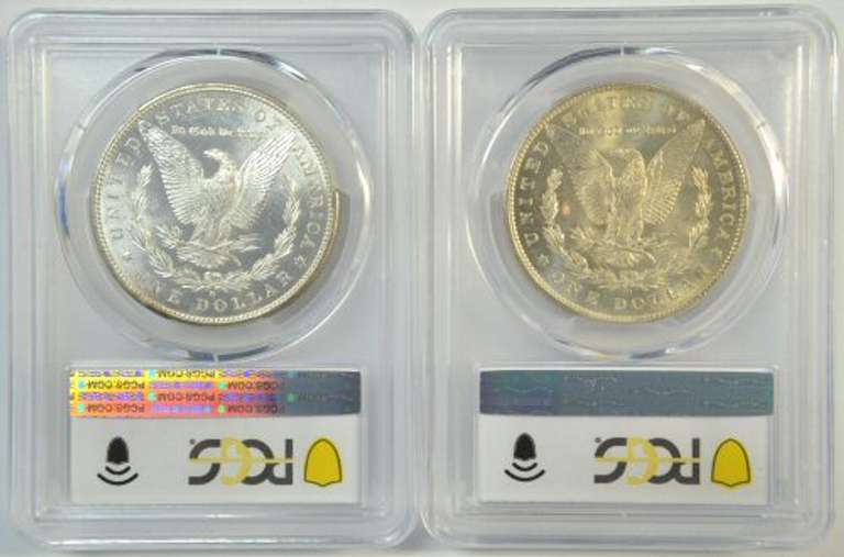 Choice BU 1881-S & 1898-O Morgan Silver Dollars. PCGS MS63