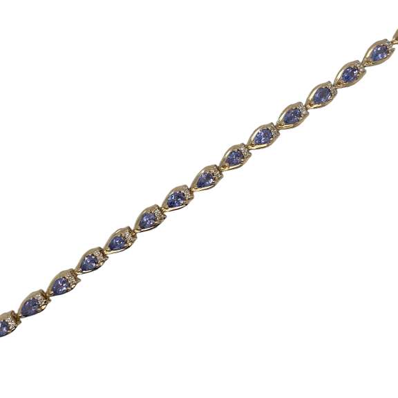 14K YELLOW GOLD BRACELET WITH TANZANITE