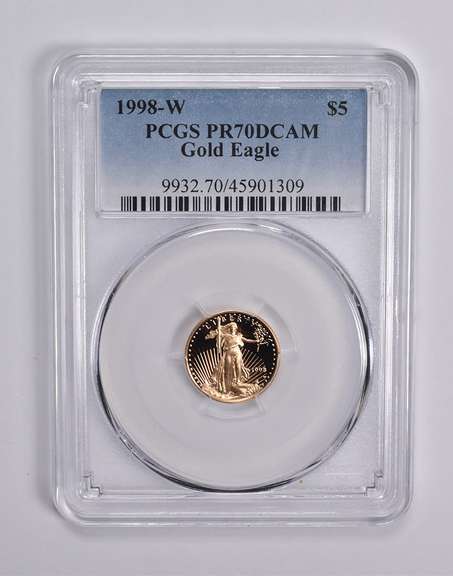 PR70 DCAM 1998-W $5 American Gold Eagle 1/10 oz Gold PCGS