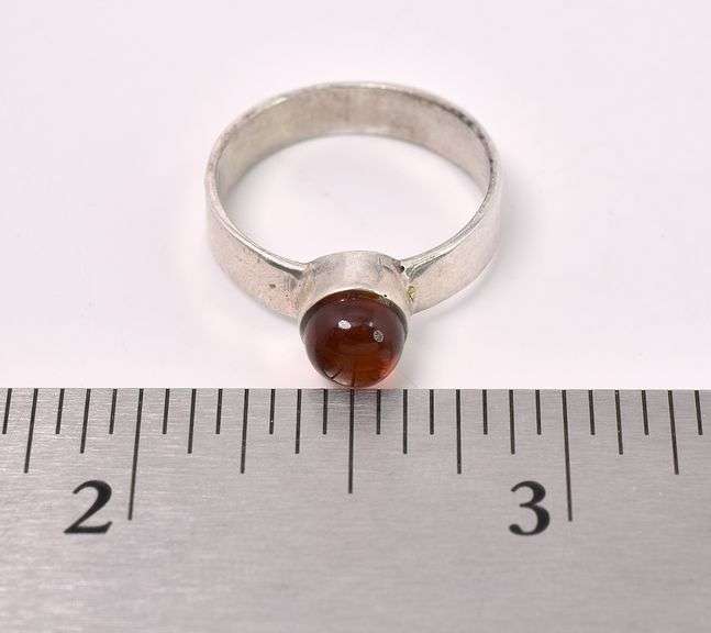 Amber Gem Ring In Sterling Silver