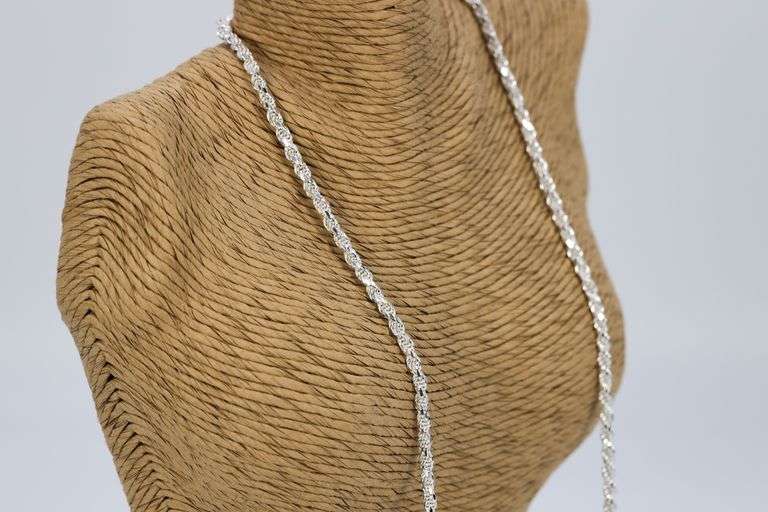 Sterling Silver Diamond-Cut Rope Chain 3.7mm Solid 925 Italy New Necklace 22"