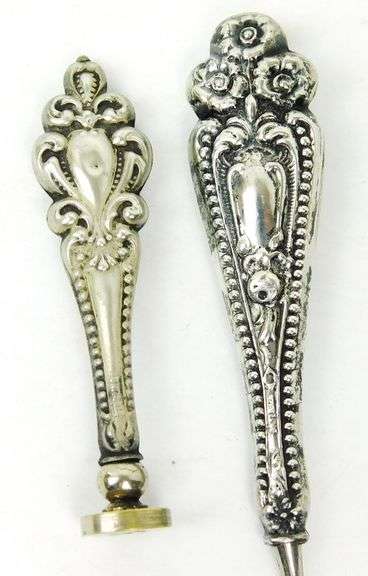 Antique Sterling Silver Wax Seal & Scraper