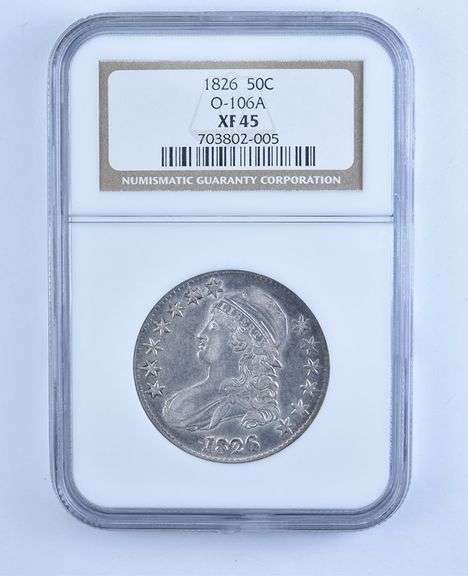 XF45 1826 Capped Bust Half Dollar - O-106A - Graded NGC