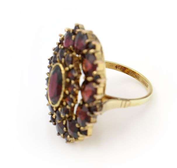 Vintage Bohemian Garnet Ring in 14K