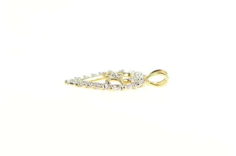 10K Yellow Gold Classic Diamond Mom Heart Mother's Day Pendant