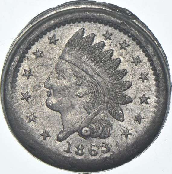 1863 Patriotic Indian Head Civil War Token - F-92/198e - R9