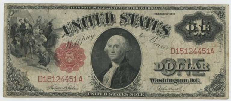 Desirable 1917 Series $1 Large Size Legal Tender Note