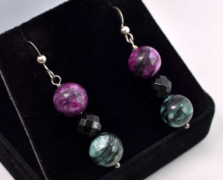 Mutli-Gemstone Earring In Sterling Silver