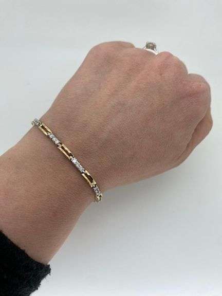 14K Two Tone Diamond Bracelet