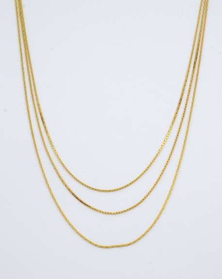 Elegant 14k Triple Strand Necklace