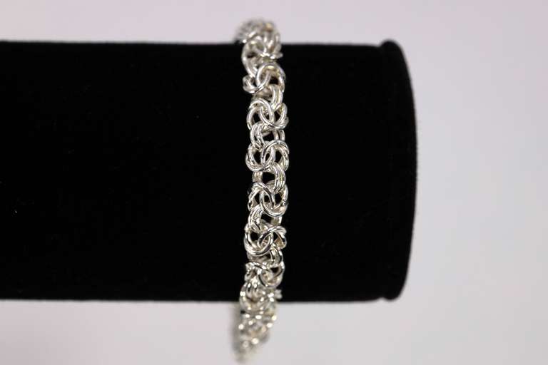 Italian Sterling Silver Byzantine Bracelet 7.25"