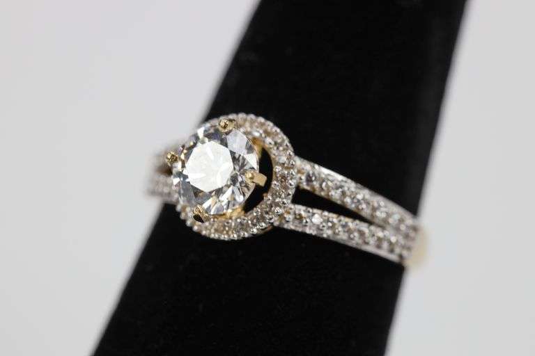 14k Yellow Gold Round Solitaire Engagement Band Ring Size 6.5